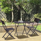 thumbnail of Outsunny Set Tavolino e Sedie da Giardino Pieghevoli in Rattan PE
