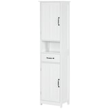 thumbnail of Columna de baño moderno mueble auxiliar de baño con 2 puertas 1 cajón estante abierto y estantes ajustables antivuelco 40x30x164 cm