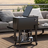 thumbnail of Carro de bebidas refrigerado 56L carro nevera con ruedas abrebotellas y estante para patio fiesta terraza 67x35x80 cm