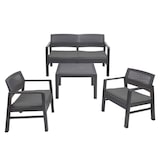 thumbnail of Salon de jardin Extérieur 4 personnes Gris Anthracite Canapé 2 places + 2 fauteuils + Table basse + 4 Coussins KZ GARDEN