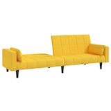 thumbnail of vidaXL Schlafsofa 2-Sitzer mit 2 Kissen Gelb Stoff