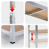 thumbnail of EASYmaxx Schwerlastregal & Werkbank - Bis zu 175 kg Tragkraft je Regalboden - 180 x 90 x 40 cm - 2er-Set