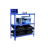 thumbnail of SimonRack Metallregal, 900x1200x500 mm, 3 Ebenen, Metallboden, 200 kg Biegepunkt, Blau/Verzinkt - Simonclick
