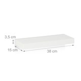 thumbnail of Relaxdays Wandregal, 3er Set, BxT: 38 x 15 cm, Dekoregal Wand, MDF, modernes Design, Schweberegal, Regalbrett, weiß