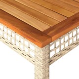 thumbnail of vidaXL Tuintafel 140x80x75 cm poly rattan en acaciahout beige