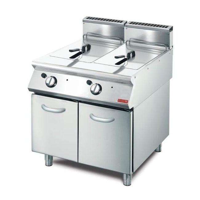 Friteuse GAZ double 2 x 13 Litres sur placard neutre, GAZ