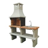 thumbnail of BBQ X-ART - Barbacoa con fregadero, construido con ladrillo y cemento refractario - 142x50x193cm