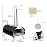 thumbnail of COSTWAY Horno de pizza para exteriores, horno de pizza portátil de acero inoxidable con piedra para pizza y pala para pizza