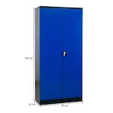 thumbnail of PROREGAL Stahlschrank BEE mit 5 lackierten Fachböden | HxBxT 195x92x42cm | Schwarz-Blau | Werkstattschrank Werkzeugschrank Aktenschrank