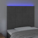 thumbnail of vidaXL LED Kopfteil Dunkelgrau 100x5x118/128 cm Samt