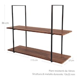 thumbnail of BAR SHELF estantería 115 cm MARRÓN con 2 estantes para vasos y botellas by Yelloo