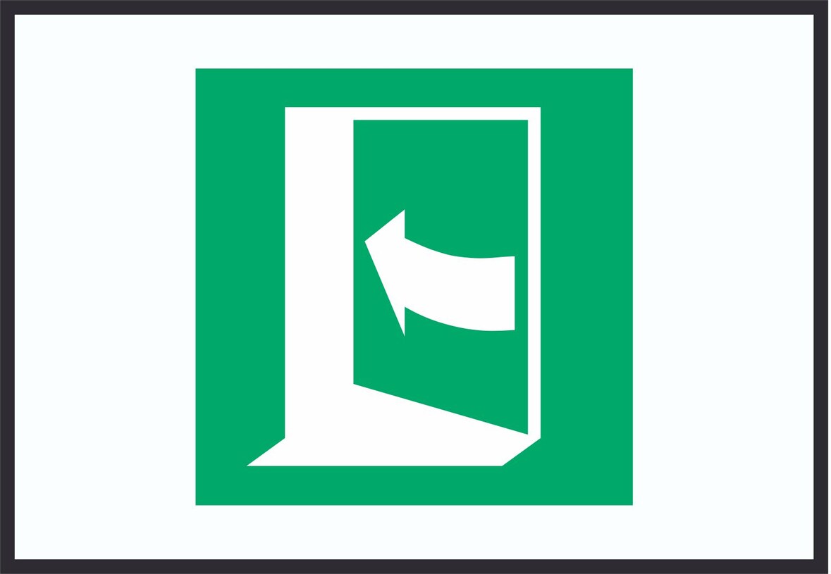 Tür öffnet durch Drücken auf der linken Seite Symbol A1 (594x841mm) Schild