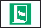 thumbnail of Tür öffnet durch Drücken auf der linken Seite Symbol A1 (594x841mm) Schild