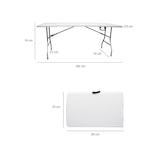 thumbnail of Mesa Plegable Rectangular 180x70x74cm Catering | Mesa Resina con Patas de Acero Plegable para Eventos y terrazas -