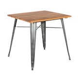 thumbnail of Halenbeek Table de restaurant MONACO, acier et teck, 74 x 76 x 76 cm, gris/marron