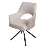thumbnail of Chaise de salle à manger HWC-K30, chaise de cuisine, pivotante Position Auto, tissu/textile MVG ~ crème