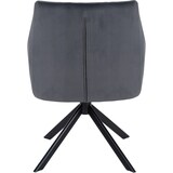 thumbnail of Silla de comedor Swing en terciopelo Gris oscuro/Negro