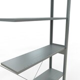 thumbnail of Anbauregal, Fachbodenregal Stecksystem MULTIplus150, 2500 x 1000 x 300 mm (HxBxT), 6 Fachböden, Kreuzstrebe, verzinkt