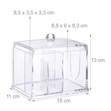 thumbnail of Relaxdays Wattestäbchen Aufbewahrung, Acryl, Box mit Deckel, großer Ohrstäbchen Spender Bad & Schminktisch, transparent