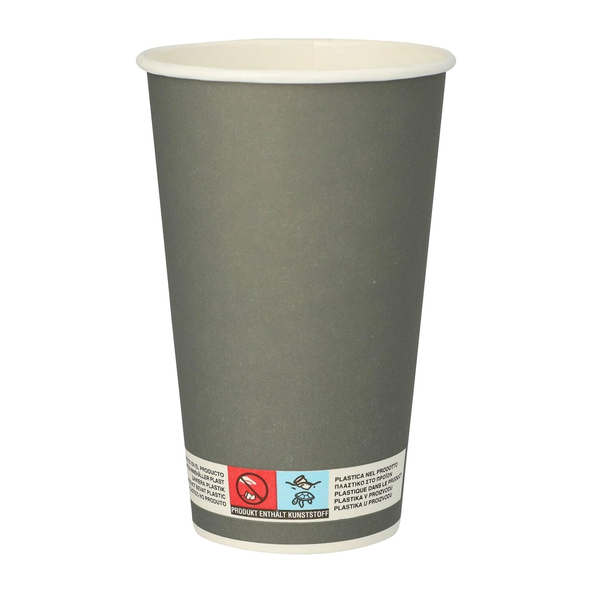 20x BIO Trinkbecher für Bier Bierbecher aus Pappe 0,4l - 400ml grau