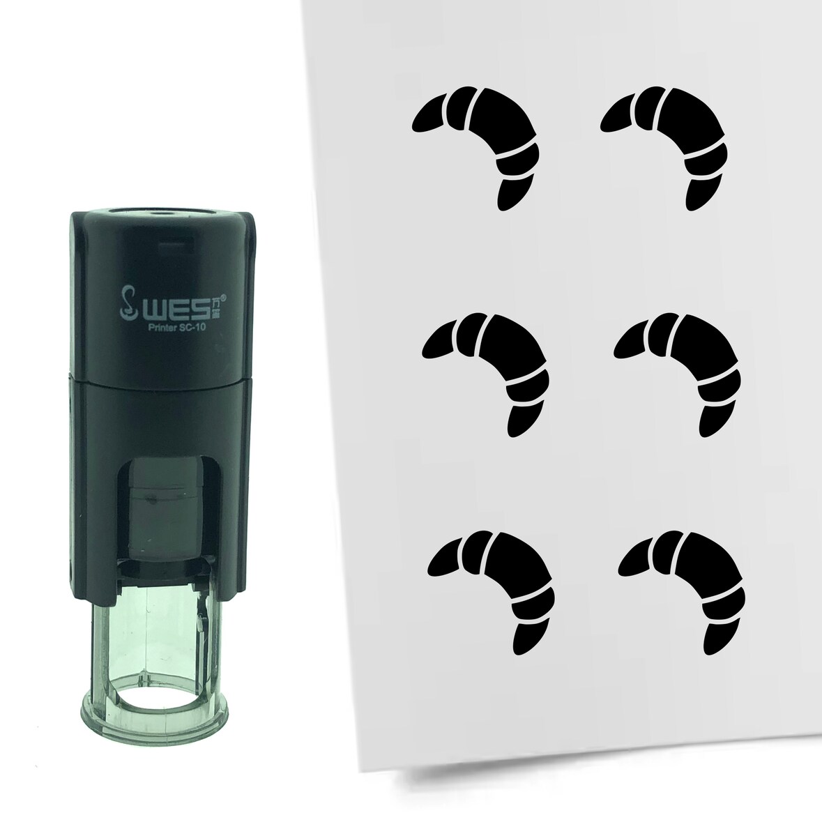 CombiCraft Selbstfärbender Stempel 'Croissant' in der Farbe Schwarz, Ø10mm