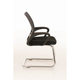 thumbnail of Décoshop26 - Chaise de bureau reception sans roulettes dossier en maille avec accoudoirs gris BUR10500