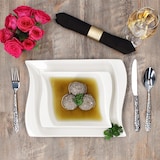 thumbnail of 12tlg Tafelservice Ivory Porzellan 6 Personen Speiseteller Suppenteller 300ml