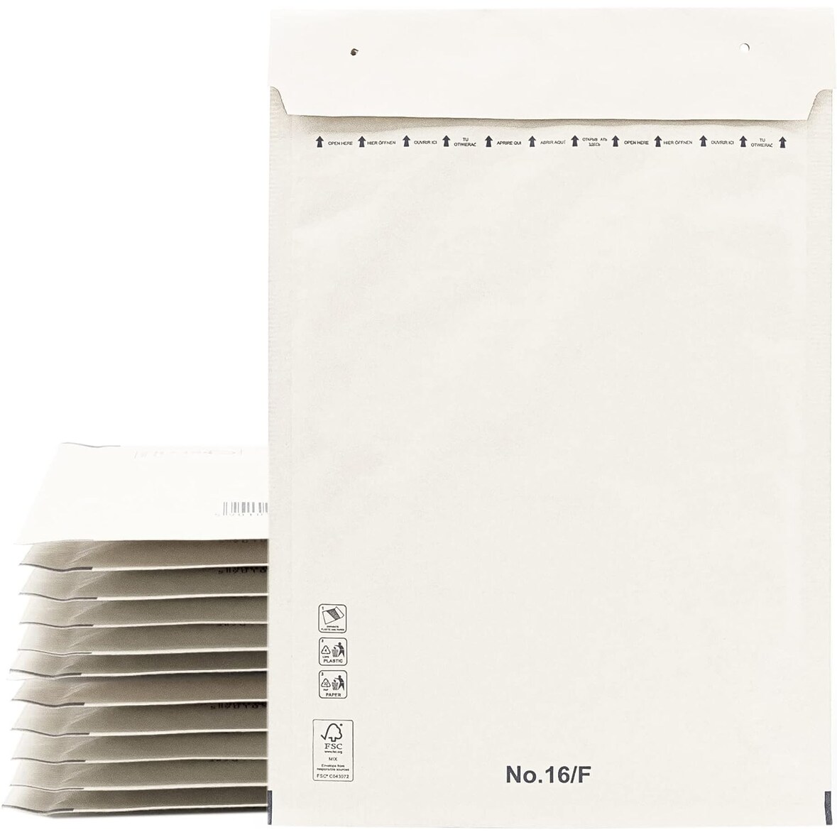 OFITURIA Sobres Acolchados de Papel Burbuja Interior, Bolsas para Envíos con Capacidad para Documentos de hasta 230x340mm (5 sobres, blanco)