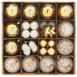 thumbnail of vidaXL Weihnachtskugel-Set 40 pcs Weiß und Gold Kunststoff