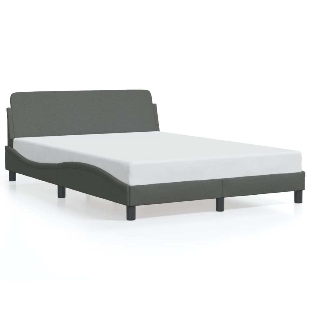 vidaXL Bettgestell "Dover" Dunkelgrau 140x190 cm Stoff