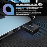 thumbnail of Aplic WLAN-Dongle, WiFi Stick Dual Band 600 MBit/s 2,4 GHz + 5 GHz / 802.11 ac/n/g/b/h