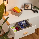thumbnail of Relaxdays Aufbewahrungskorb 3er Set, Körbchen in 3 Größen, geflochten, Kunststoff, Metallrahmen, Körbe Badezimmer, grau