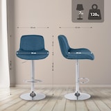 thumbnail of Barhocker Solon Chrom blau/Stoff