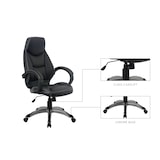 thumbnail of SIGMA Silla de oficina EC11, polipiel, altura del asiento regulable, reposacabezas, negro