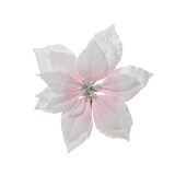 thumbnail of 1 Weihnachtsstern Blüte künstlich 24cm mit Clip Christbaumschmuck Kunstblume Weihnachten Christstern Deko Weihnachtsblume Blume Weiß Rosa