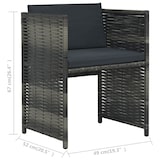 thumbnail of vidaXL 3-tlg. Bistro-Set mit Auflagen Poly Rattan Grau