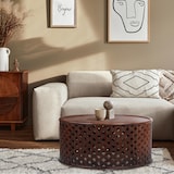 thumbnail of WOMO-DESIGN Couchtisch Sanaa Ø100×45 cm, Natur, Mangoholz, handgefertigt, Vintage Unikat