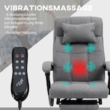 thumbnail of Bürostuhl mit Massagefunktion 76x66x120 cm höhenverstellbar mit 155 Grad Neigung Fußstütze Lendenheizung Fernbedienung Grau