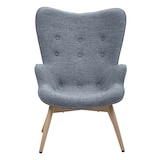 thumbnail of SalesFever Polstersessel Webstoff | Gestell Metall Holzoptik Eiche | B 80 x T 99 x H 92 cm | grau