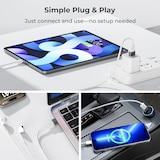 thumbnail of USB auf USB C Adapter für iPhone Typ C Buchse zu USBA Stecker Ladegerät Netzteil für iPad 10 Mini 7 Air 6,Apple Watch 8 9 10 11,Samsung S25