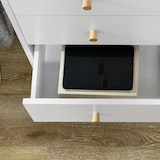 thumbnail of HOMCOM Cómoda com 3 Gavetas com Pés de Madeira de Pinho para Sala de Estar Escritório 80x30x80 cm Branco e Madeira