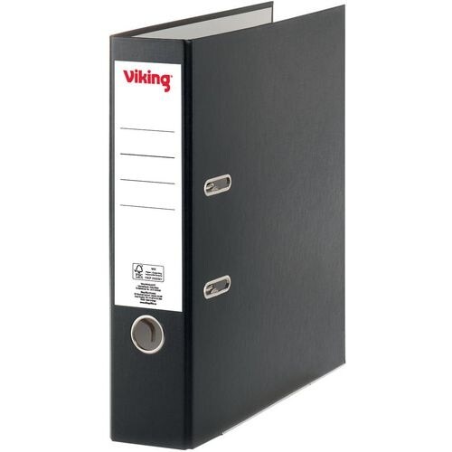 Viking Premium Ordner Breit DIN A4 75 mm Schwarz 2 Ringe Kunststoff Matt Hochformat