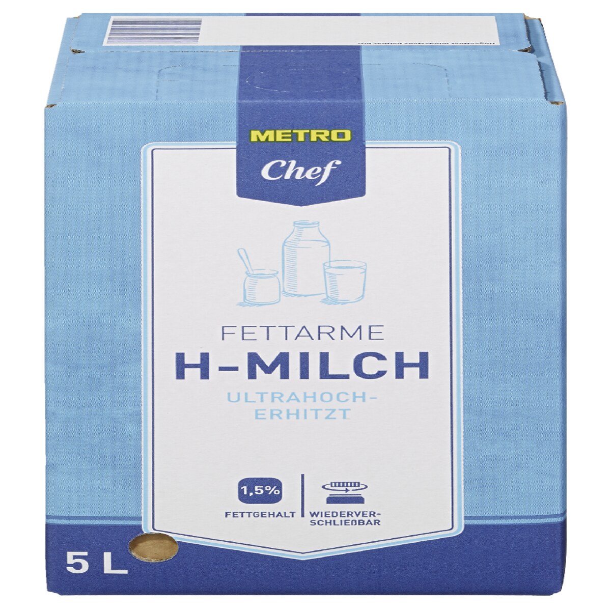METRO Chef Fettarme H-Milch 1,5 % Fett (5 l)