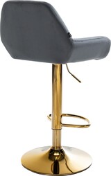 thumbnail of Barhocker BIKEL - Samt Dunkelgrau 51x52x89 cm Gold | Barstuhl Höhenverstellbar Mit Lehne Drehbar Tresenhocker Tresenstuhl Kneipenhocker Kneipenstuhl