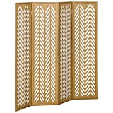 thumbnail of HOMCOM Biombo de 4 Painéis Dobrável 160x1,7x170 cm Separador de Ambientes de Madeira com Padrões Geométricos Madeira