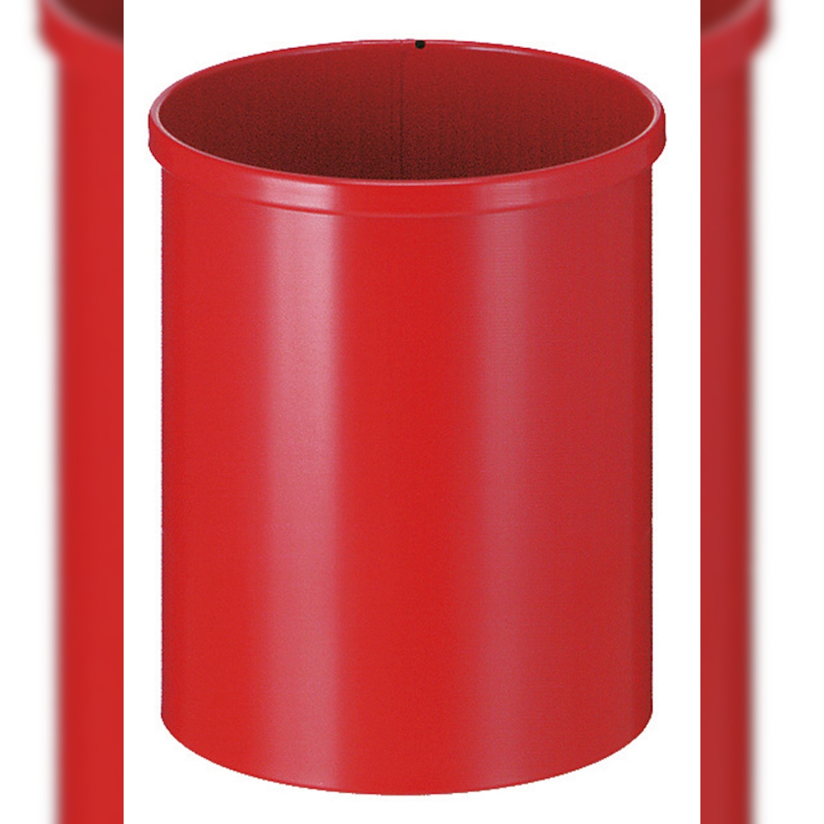 Proregal Stillvoller runder Metall Papierkorb | 15 Liter, HxØ 30,5x25,5cm | Rot