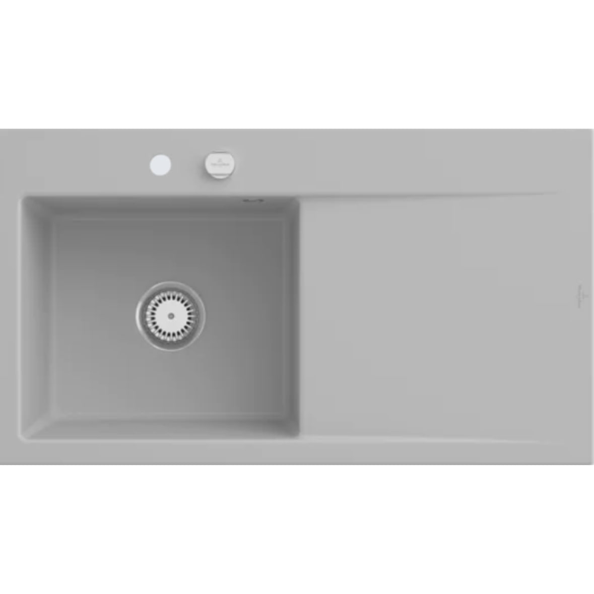 Villeroy&Boch Spülbecken mit Abtropffläche rechts, Subway Style 50 Steam 90x51cm, Keramik, Excenterbetätigung