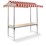 thumbnail of Essentials Professional Marktstand rot-weiß, feuerbeständige PVC Plane, Fichtenholz, 200x151x232cm (BxTxH)