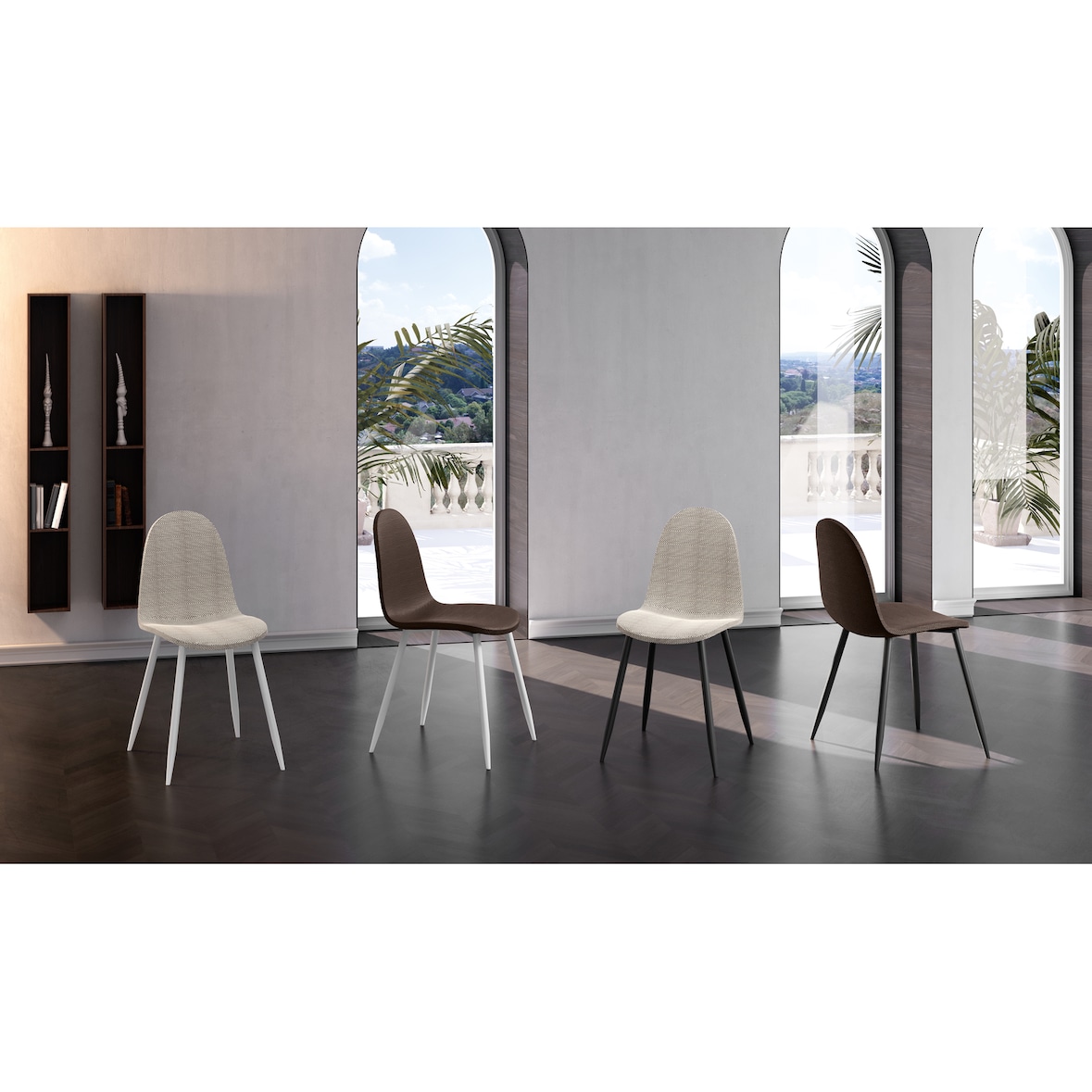 Martina - Beige rotan imitatie stoel 4 st