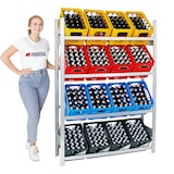 thumbnail of PROREGAL Getränkekistenregal Chiemsee Made in Germany | HxBxT 185x136x34cm | 16 Kisten auf 4 Ebenen | Verzinkt